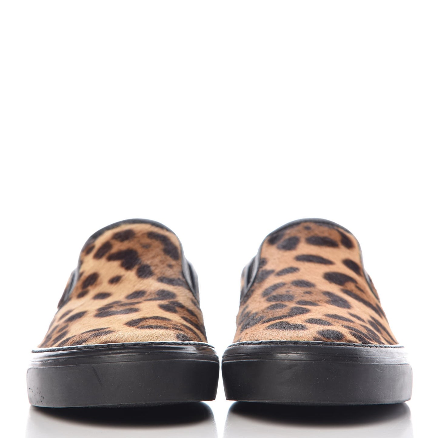 Pony Hair Jaguar Print Slip On Sneakers 35.5