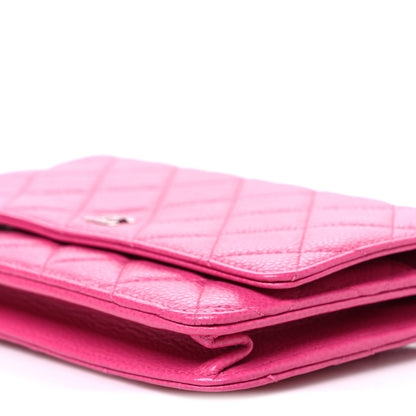 Chanel Caviar Quilted Wallet on Chain WOC Pink 10 of 11