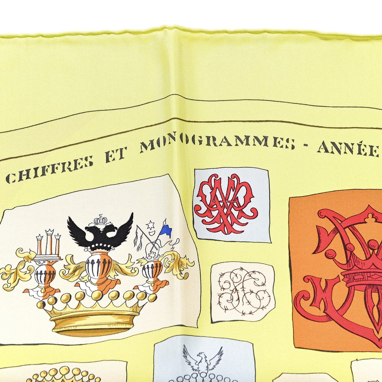 Silk Chiffres Et Monogrammes Scarf 90