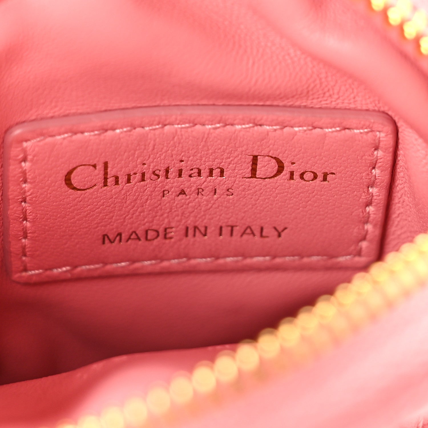 Christian Dior Lambskin Mini Cannage Round Caro Crossbody Pouch Peach Blossom Pink 6 of 8