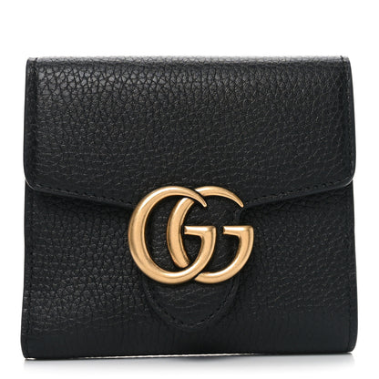 Gucci Dollar Calfskin Medium GG Marmont Wallet Black 1 of 8