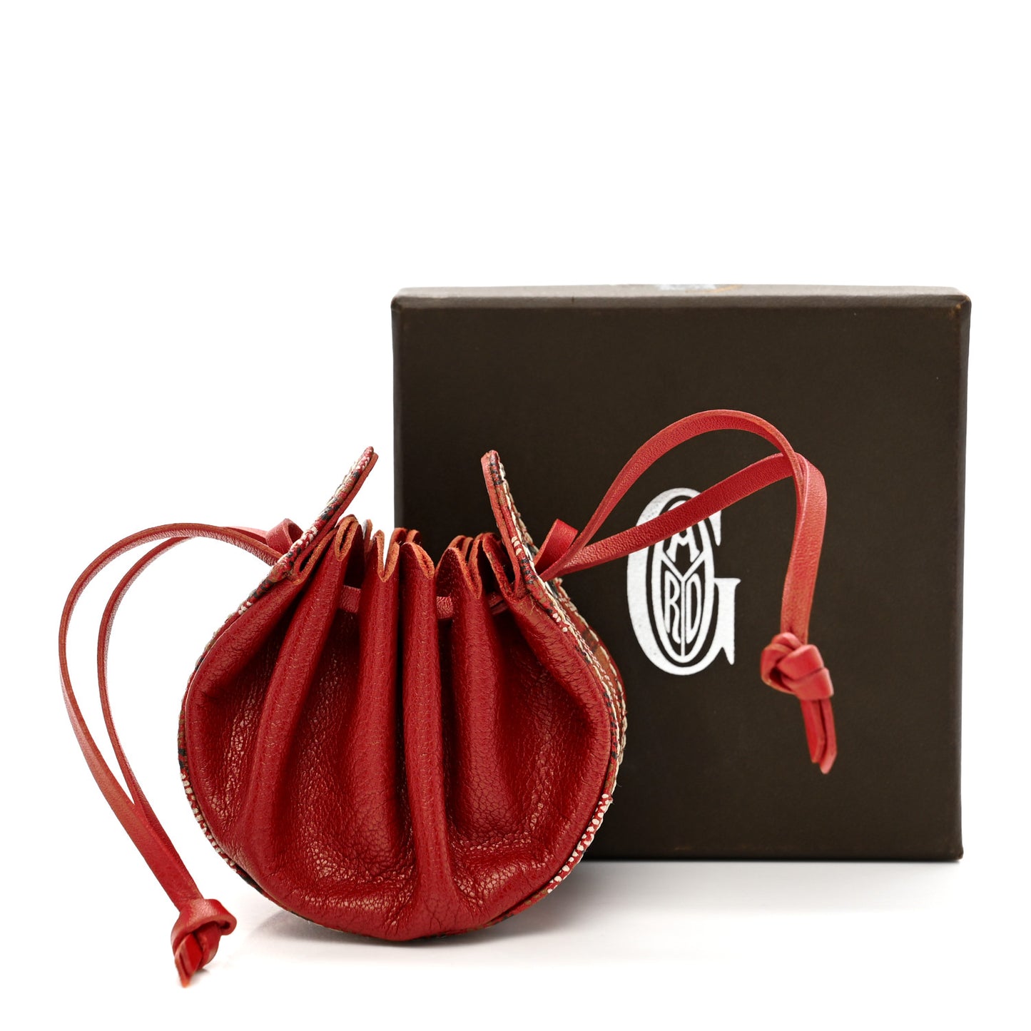Goyardine Drawstring Coin Pouch Red