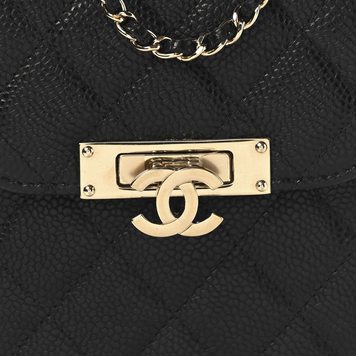 Caviar Quilted Golden Class Phone Holder Black Black