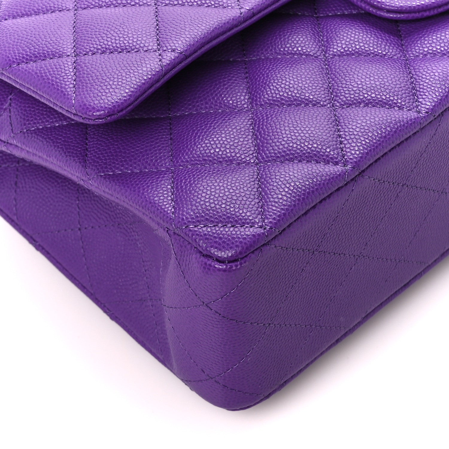 Chanel Caviar Quilted Medium Double Flap Purple 10 of 11