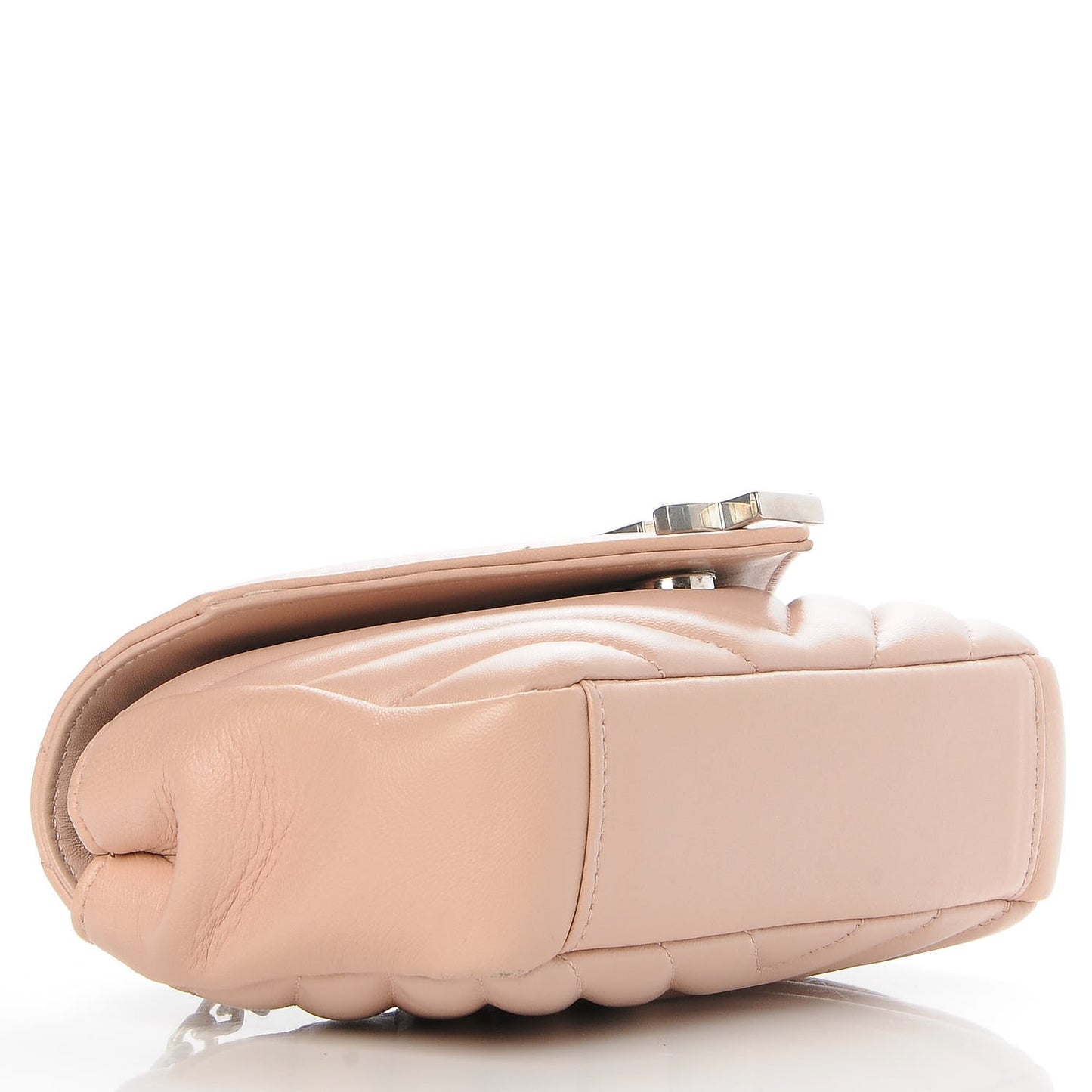 Sheepskin Matelasse Chevron Monogram Classic Baby Chain Bag Pale Pink