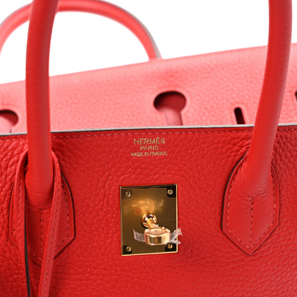 Hermes Taurillon Clemence Birkin 30 Rouge Tomate 7 of 15