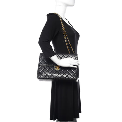 Chanel Lambskin Quilted Jumbo Single Flap Black 2 of 11