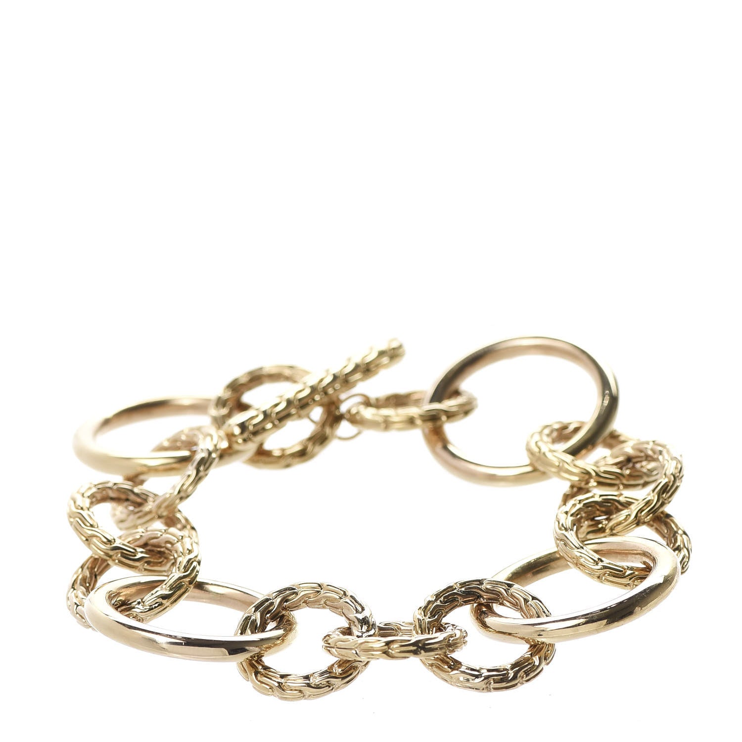 John Hardy 18K Yellow Gold Classic Chain Circle Link Bracelet 1 of 4