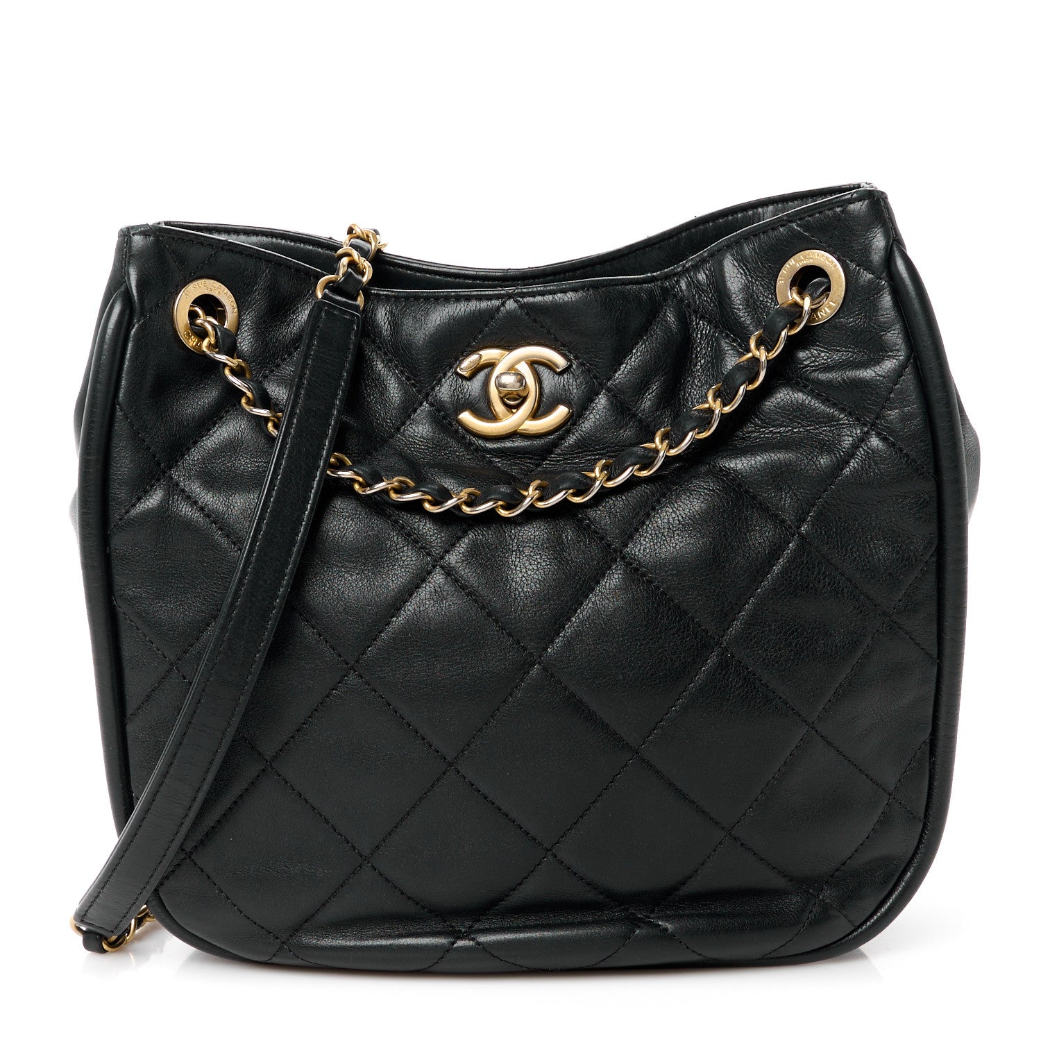 Chanel Shiny Lambskin Quilted Fashion Therapy Hobo Black 1 of 13