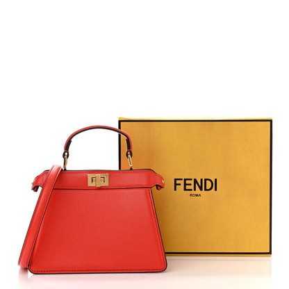 Fendi Shiny Nappa Petite Peekaboo I SEE U Satchel Papavero 10 of 10