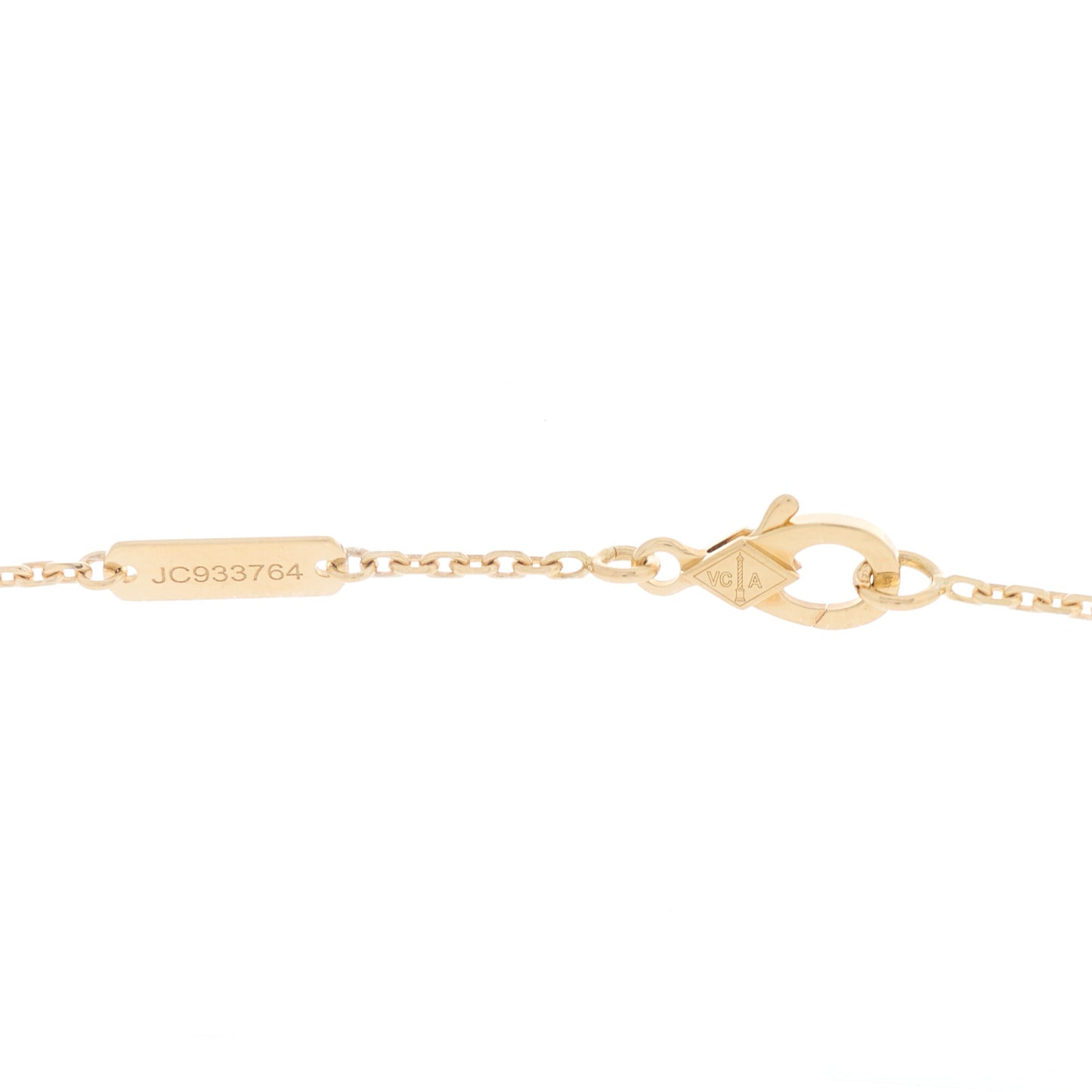 18K Yellow Gold Guilloche Vintage Alhambra Pendant Necklace