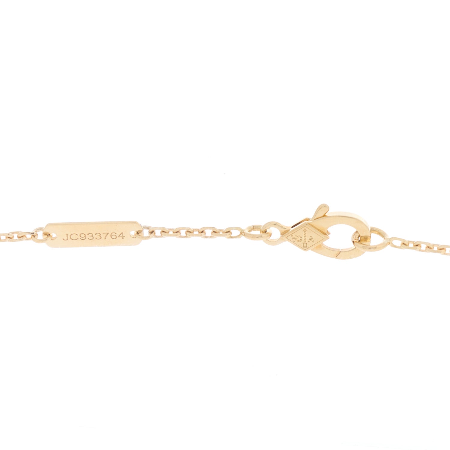 Van Cleef & Arpels 18K Yellow Gold Guilloche Vintage Alhambra Pendant Necklace 4 of 5