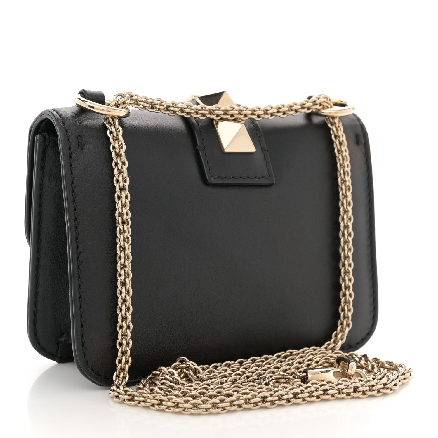 Valentino Garavani Vitello Mini Glam Lock Rockstud Flap Black 3 of 12