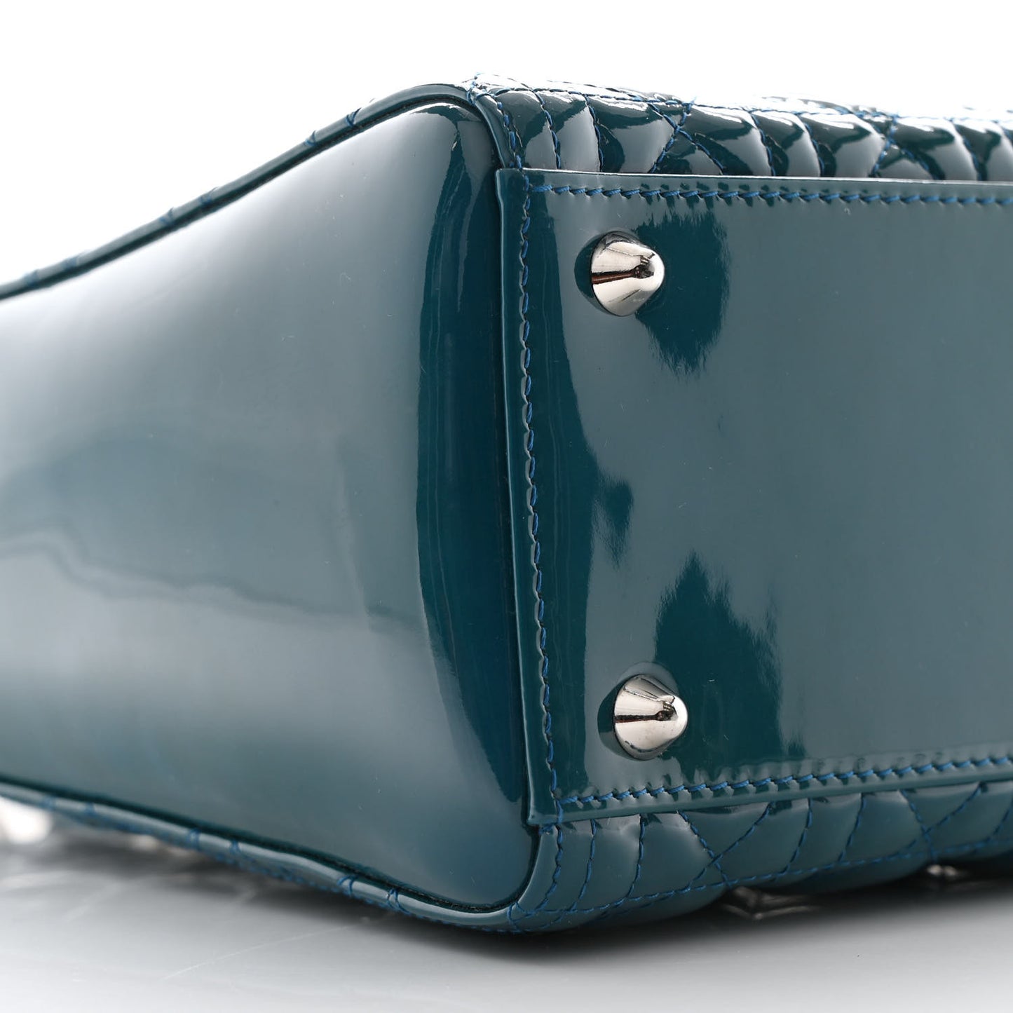 Patent Cannage Large Lady Dior Blue