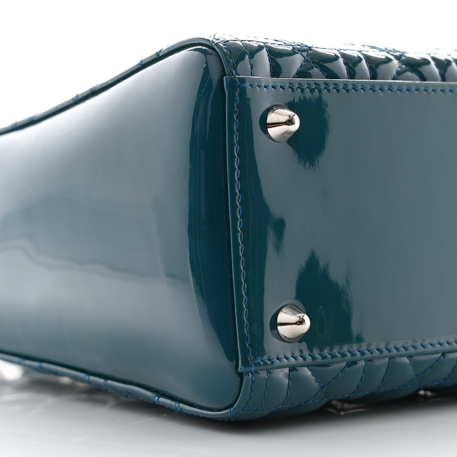 Christian Dior Patent Cannage Large Lady Dior Blue 9 of 10