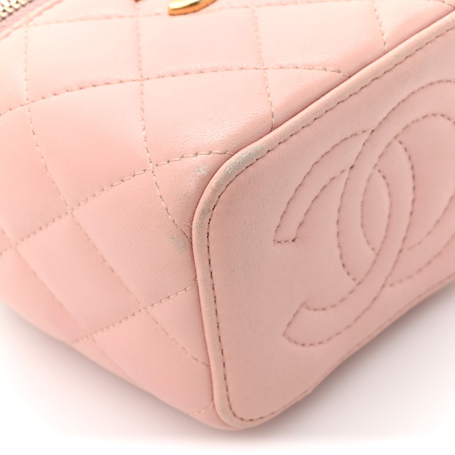 Chanel Lambskin Quilted Mini Sweet Camellia Vanity Case With Chain Pink 10 of 14