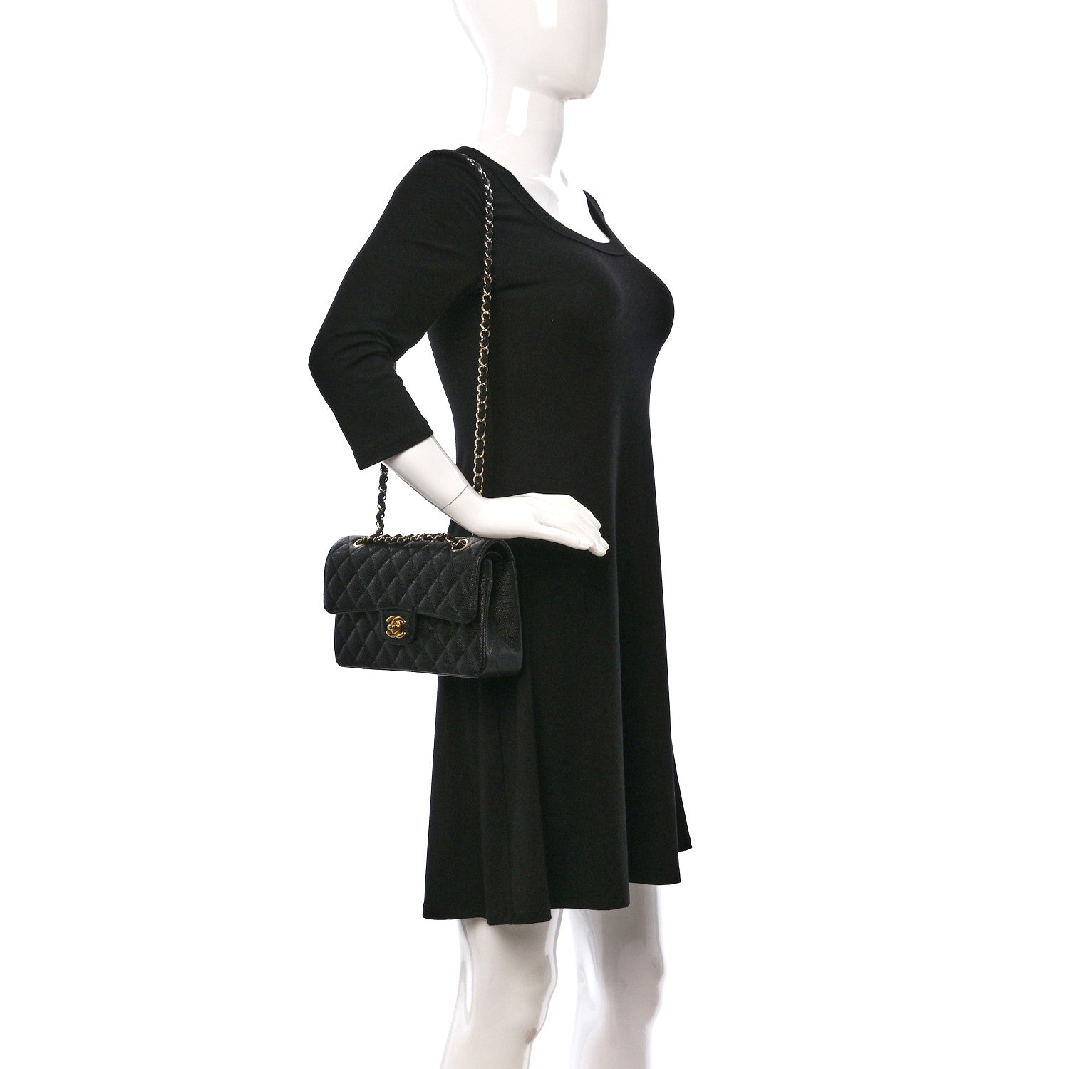 Chanel Caviar Quilted Small Double Flap Black 2 of 9