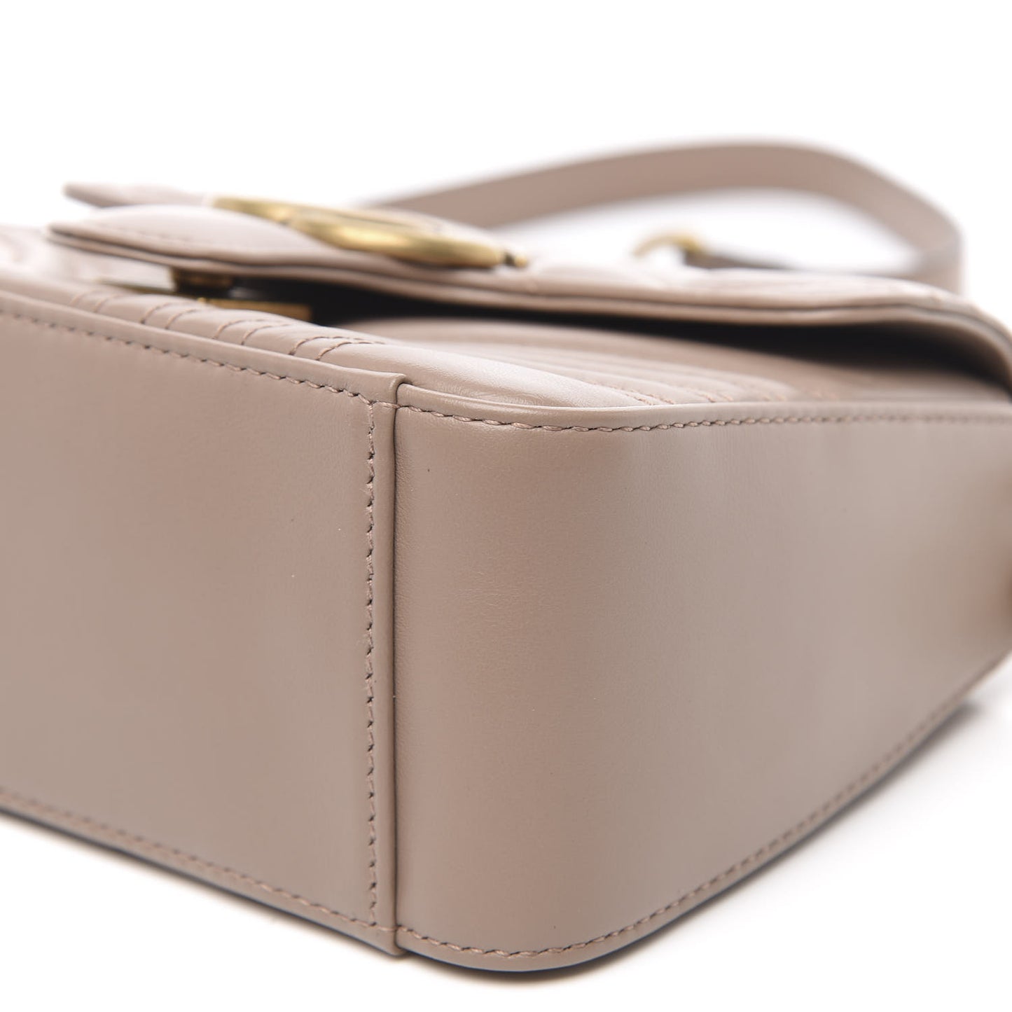 Calfskin Matelasse Mini GG Marmont Top Handle Shoulder Bag Porcelain Rose