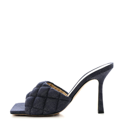 Bottega Veneta Denim Matelasse Padded Mule Sandals 36.5 Indigo 1 of 9