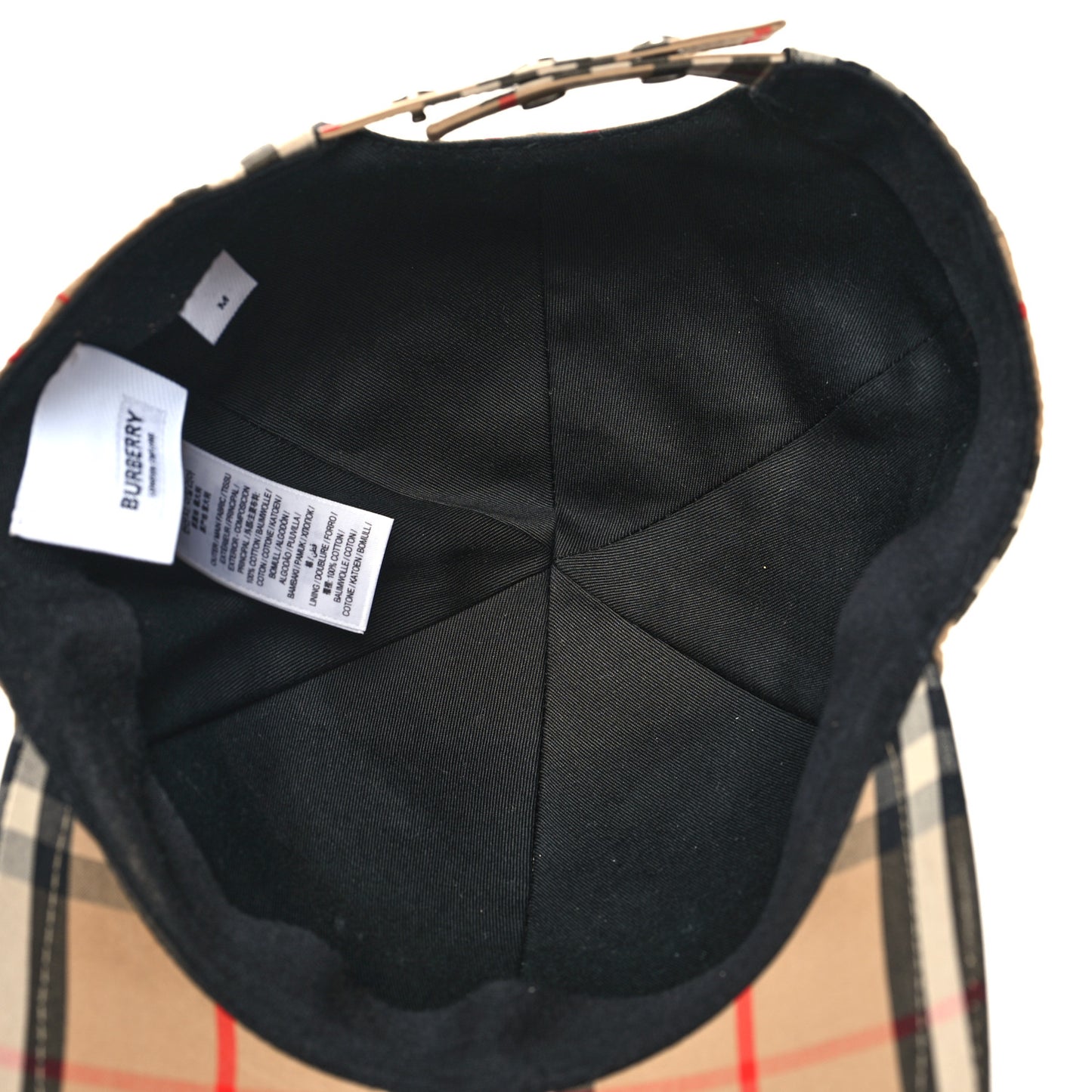 Cotton Vintage Check Monogram Baseball Hat M Archive Beige
