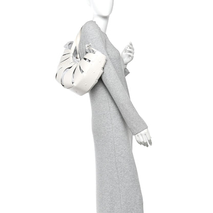 Bottega Veneta French Calfskin Shell Bag White Frost 2 of 10