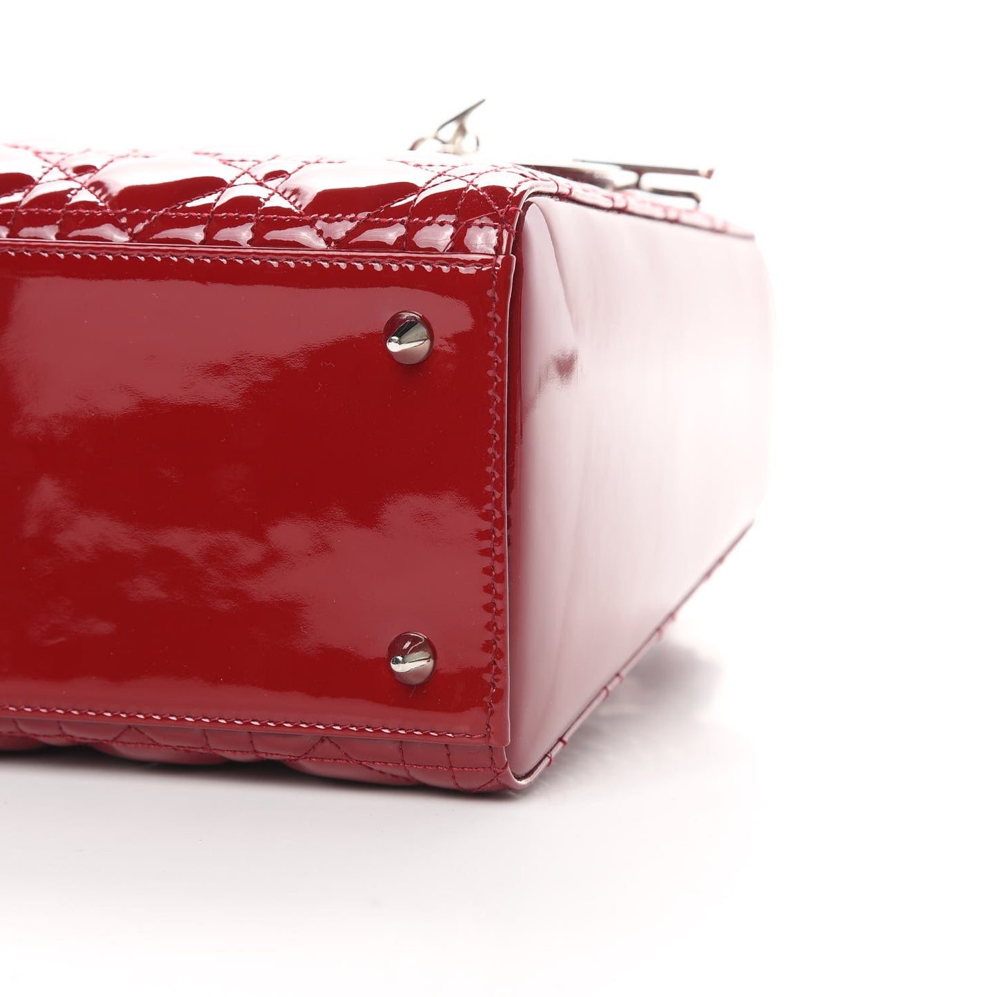 Patent Cannage Medium Lady Dior Red