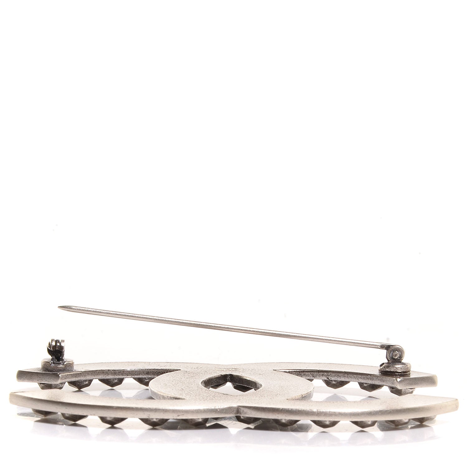 Chanel Studded Resin Large CC Pin Brooch Black 4 of 5