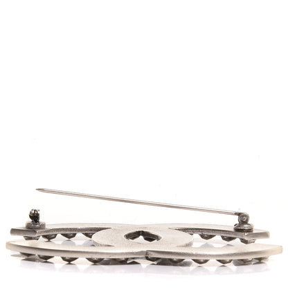 Chanel Studded Resin Large CC Pin Brooch Black 4 of 5