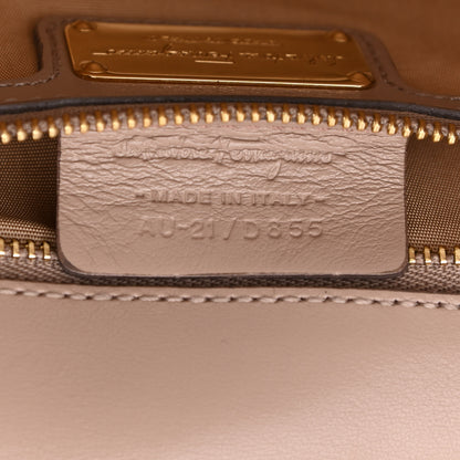 Salvatore Ferragamo Patent Calfskin Vara Bow Chain Flap Crossbody Beige 7 of 11