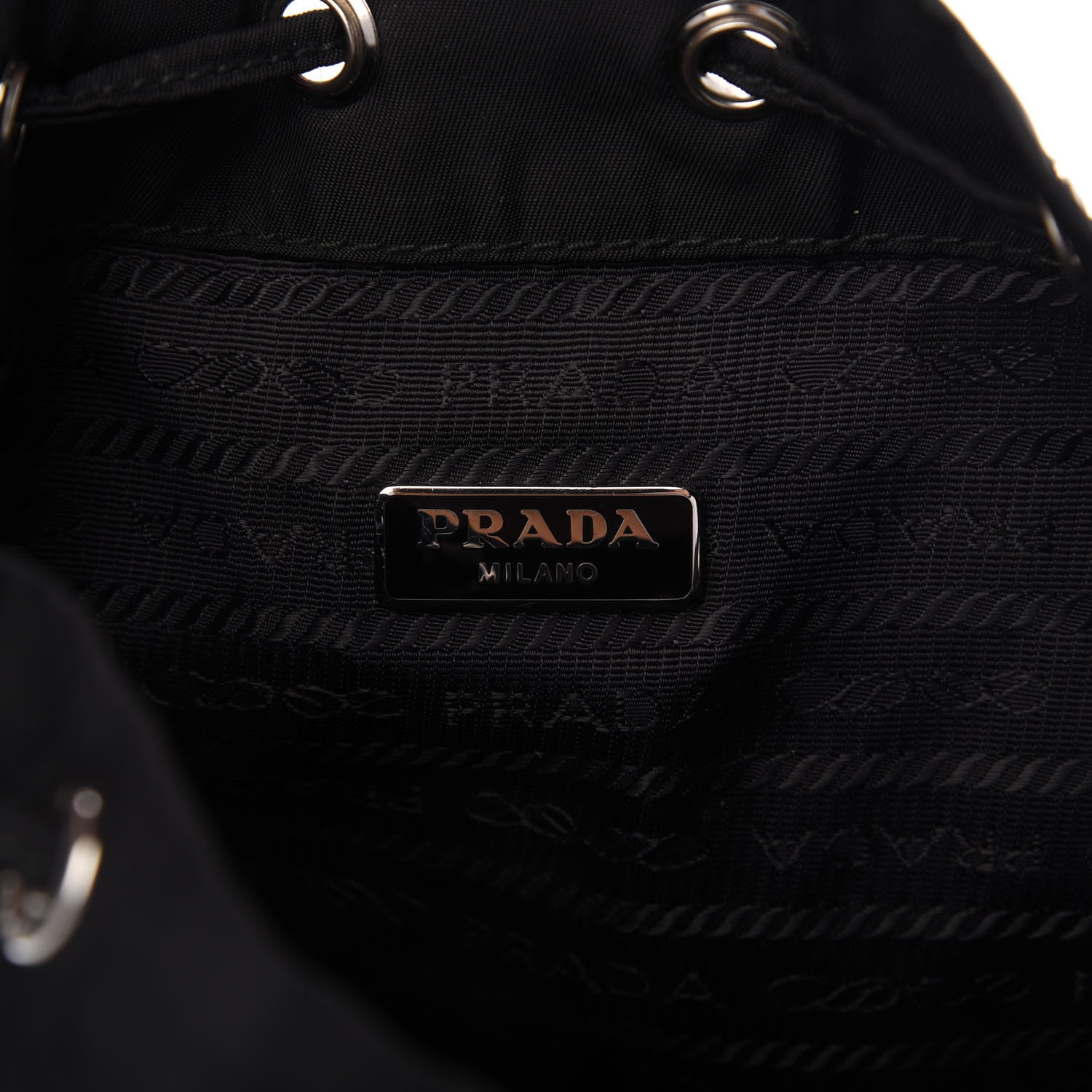 Prada Nylon Vela Drawstring Wristlet Pouch Black 8 of 10