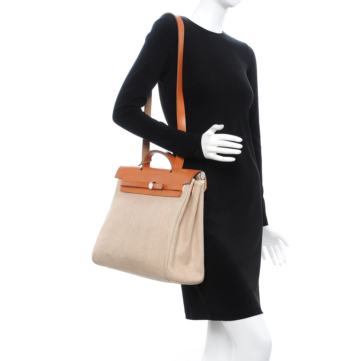Hermes Toile Vache Calfskin Herbag 39 MM Natural 2 of 37