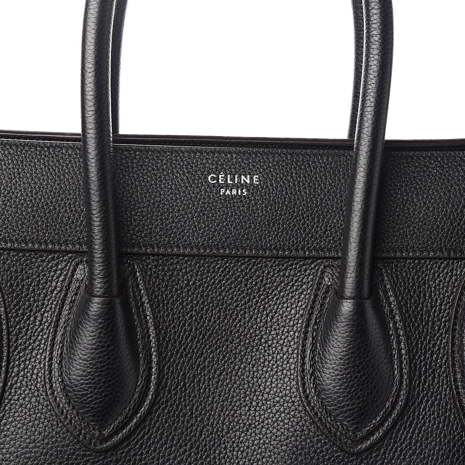 Celine Drummed Calfskin Mini Luggage Black 6 of 10