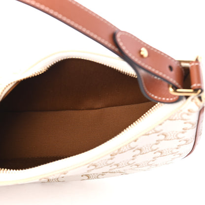 Celine Canvas Calfskin Ava Triomphe Shoulder Bag White 4 of 4