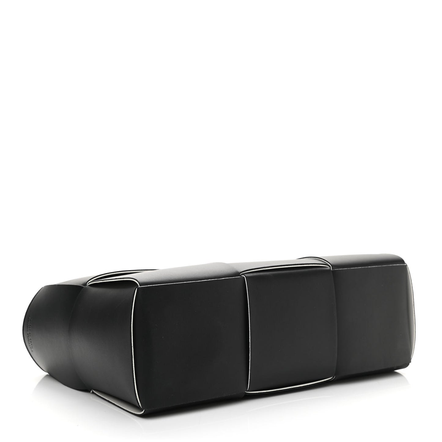 Nappa Maxi Intrecciato Medium Arco Tote Black White