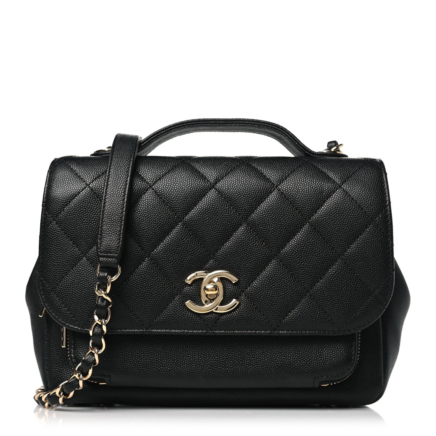 Caviar Quilted Medium Business Affinity Flap Black