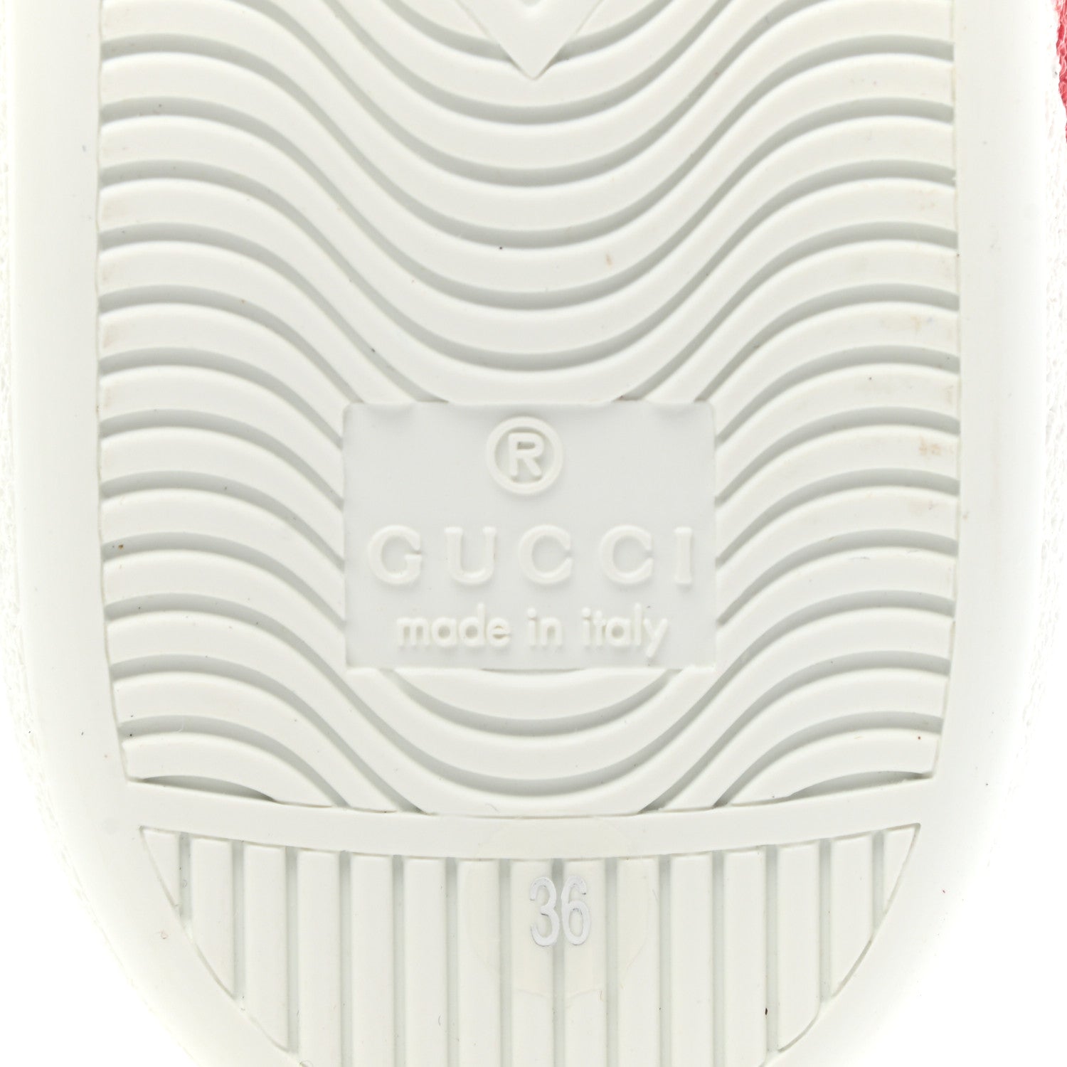 Gucci Calfskin Interlocking G Womens New Ace Sneakers 36 White Red Flame Green 7 of 10