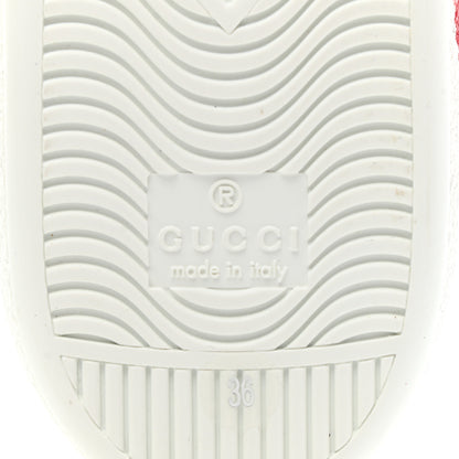 Gucci Calfskin Interlocking G Womens New Ace Sneakers 36 White Red Flame Green 7 of 10