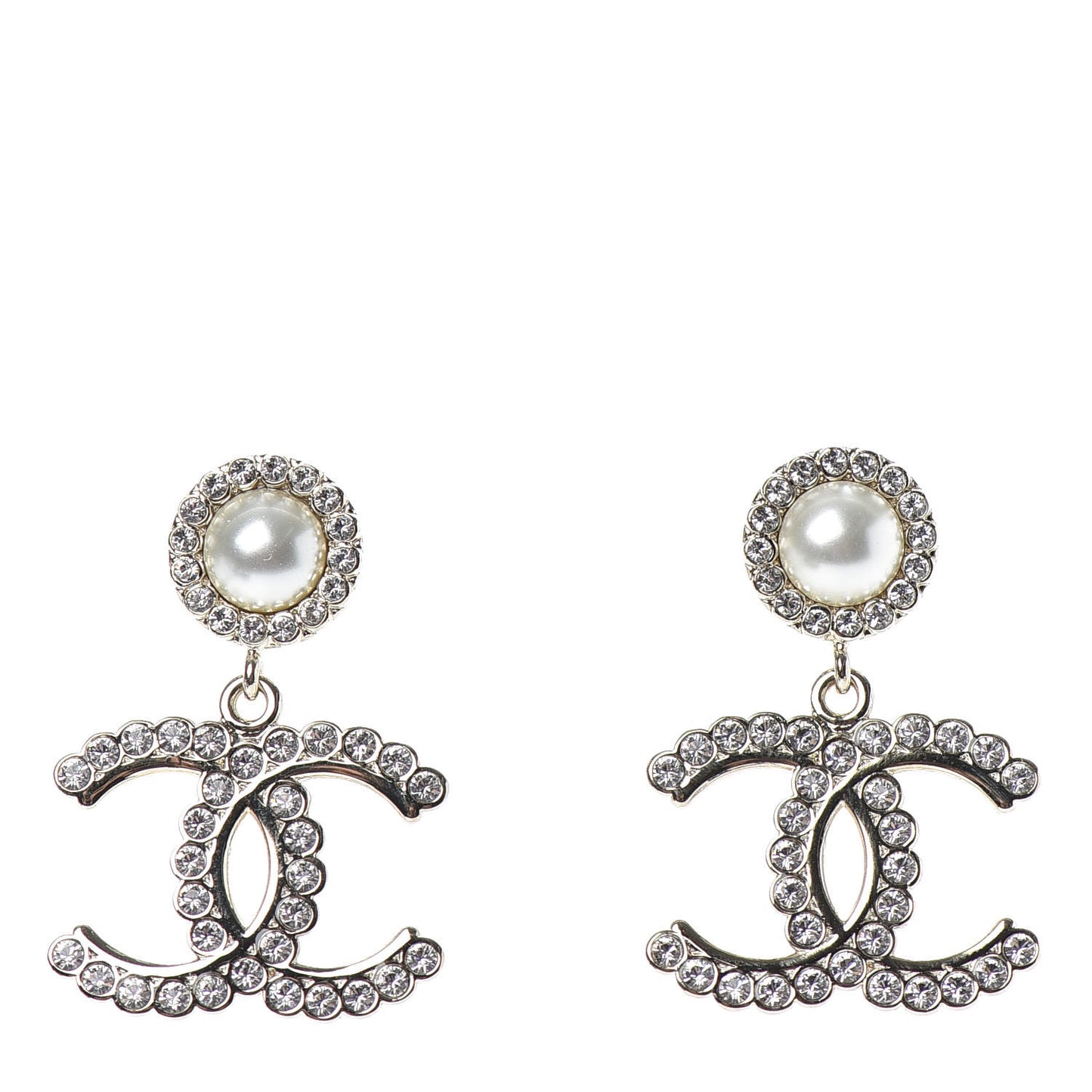 Crystal Pearl Bow-tiful CC Drop Earrings Gold