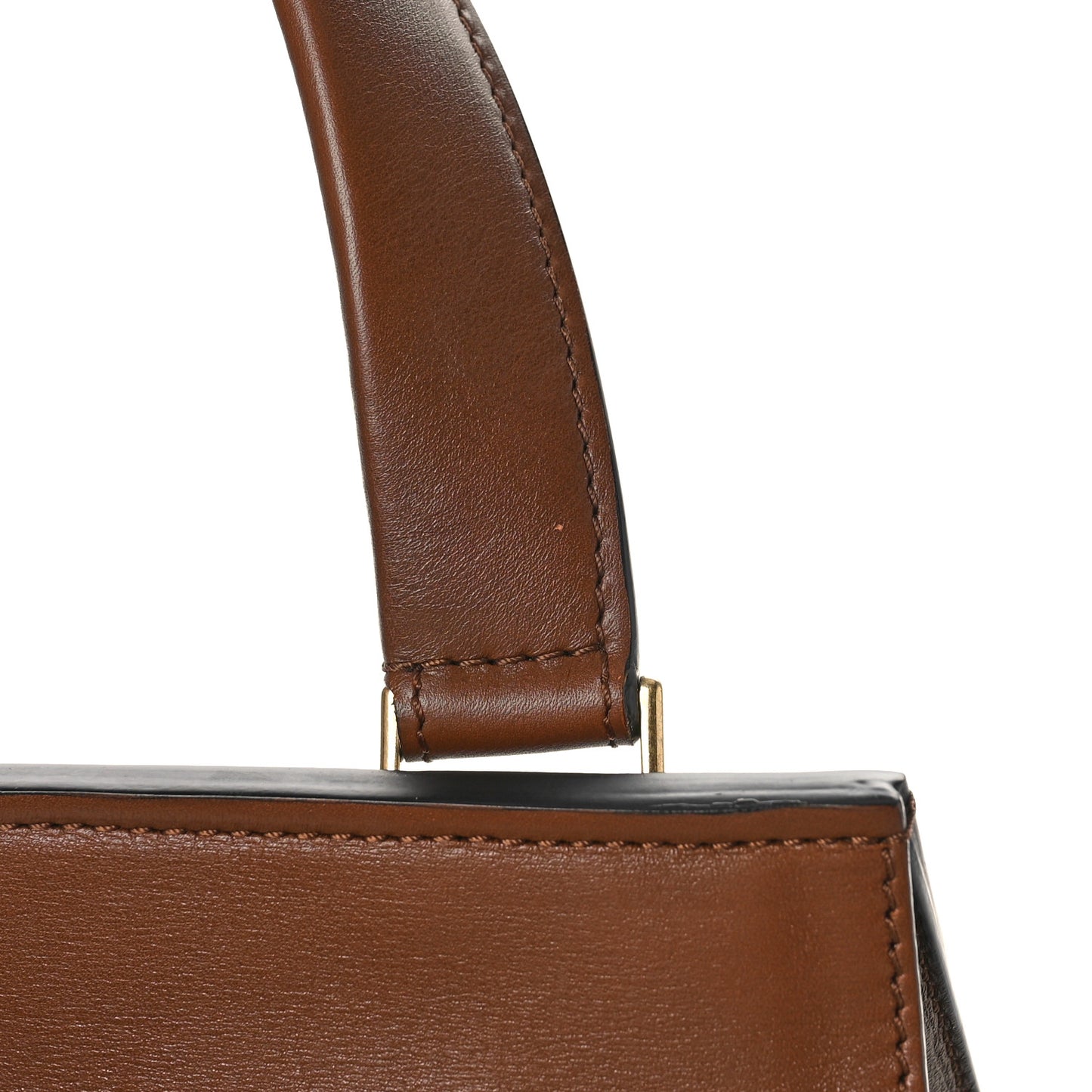 Supple Calfskin Medium Edge Shoulder Bag Brown