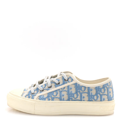 Christian Dior Canvas Oblique Walk'N'Dior Low Top Sneakers 38 Cornflower Blue 1 of 10