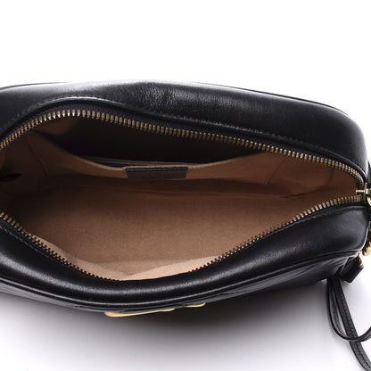 Gucci Calfskin Matelasse Small GG Marmont Chain Shoulder Bag Black 5 of 10