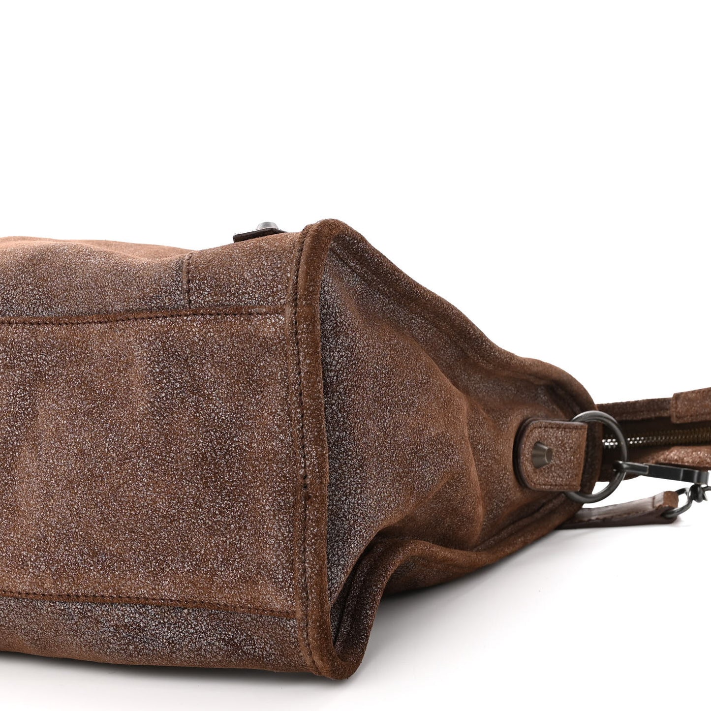 Metallic Craquele Calfskin Classic Hardware City Bronze