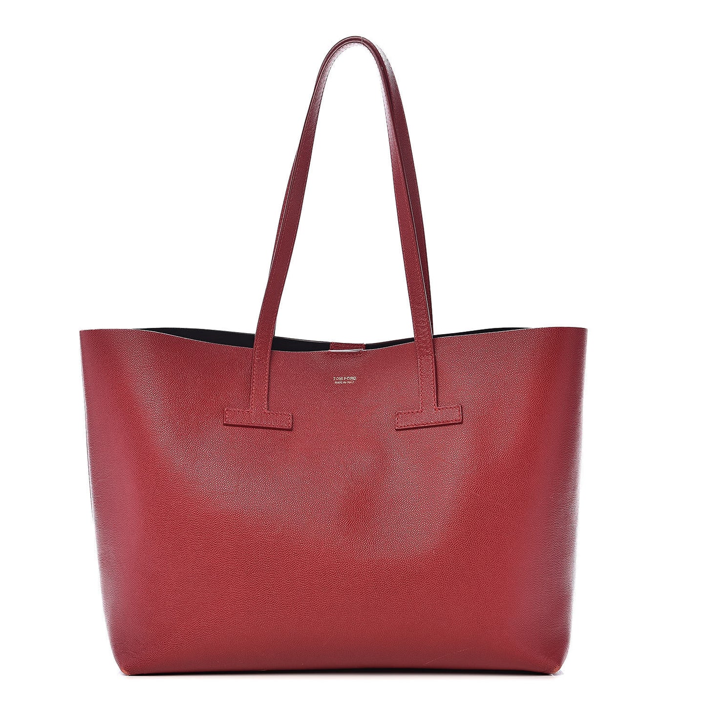 Grained Calfskin Small T Tote Red