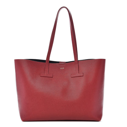 Tom Ford Grained Calfskin Small T Tote Red 1 of 19