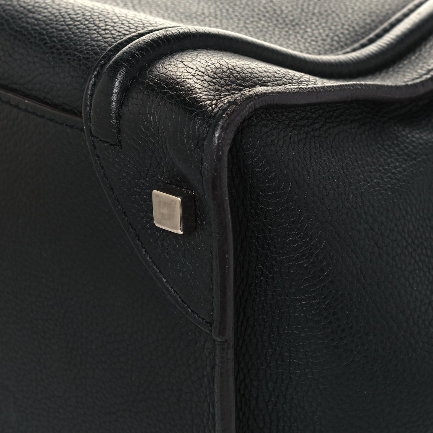 Drummed Calfskin Mini Luggage Black
