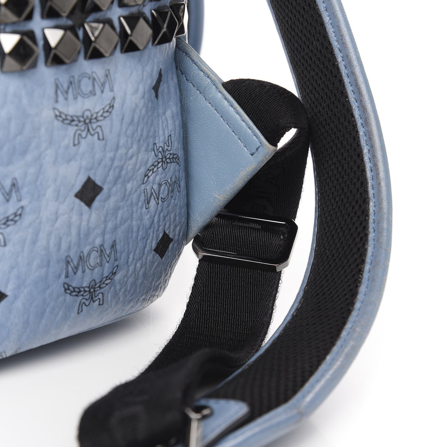 MCM Visetos Small Side Stud Stark Backpack Munich Blue 16 of 19