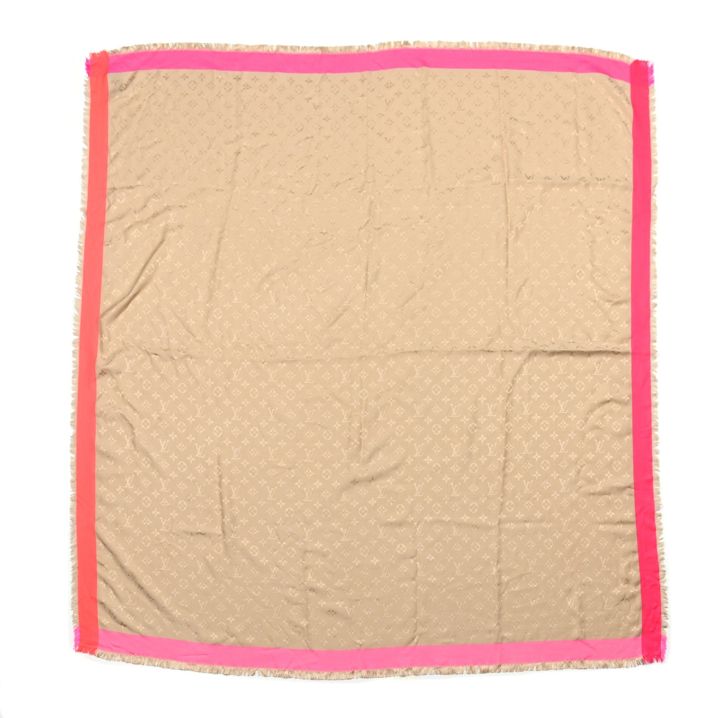 Silk Wool Monogram Shawl On the Edge