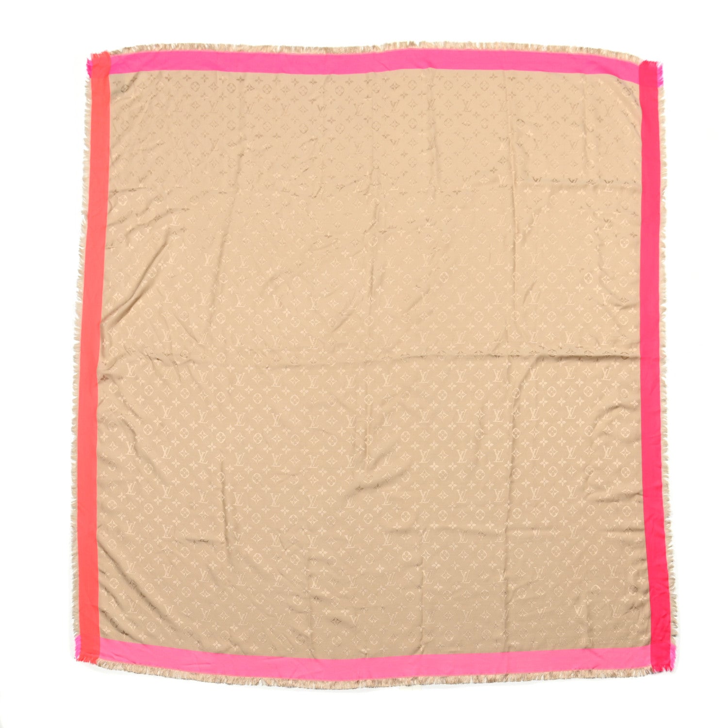 Louis Vuitton Silk Wool Monogram Shawl On the Edge 1 of 3