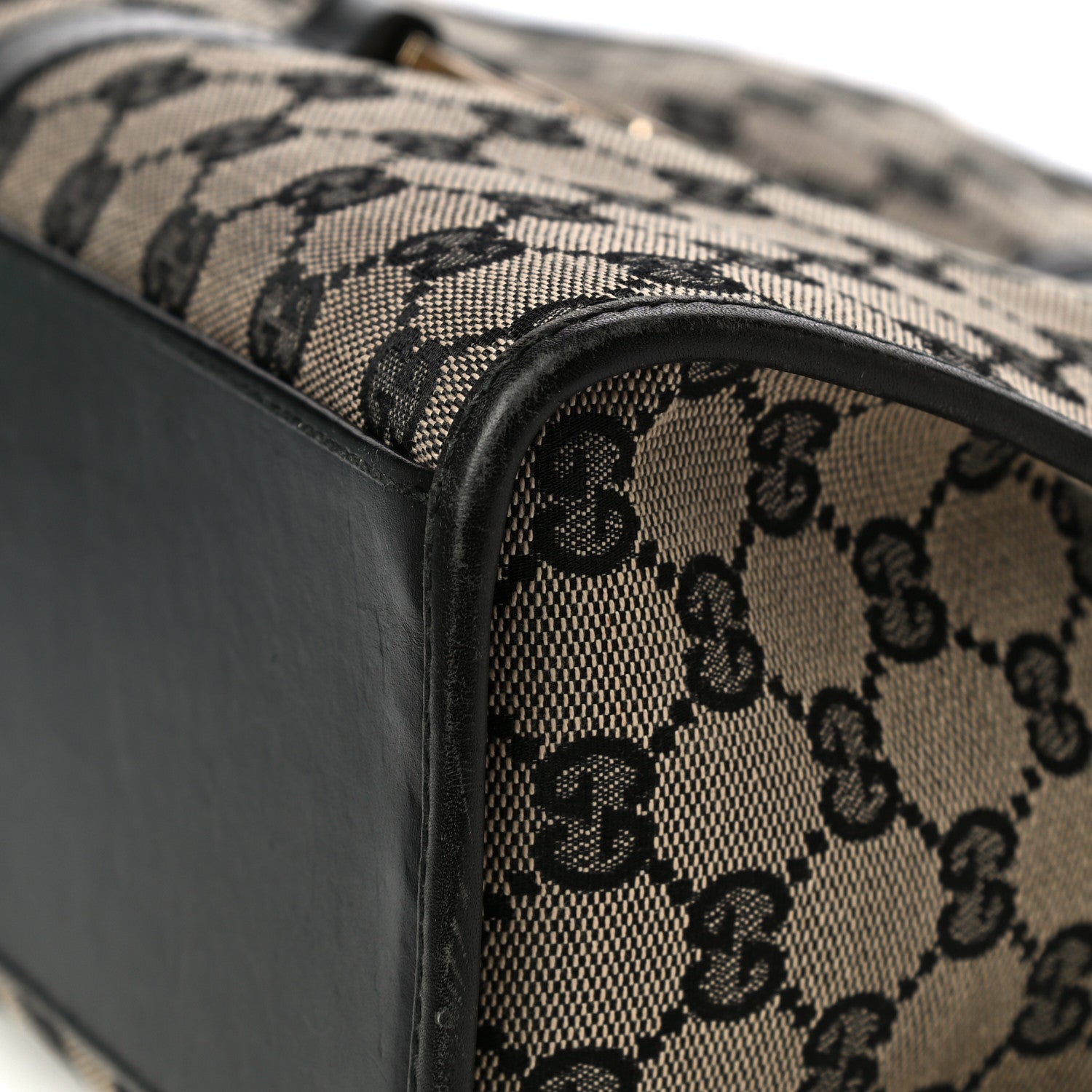 Gucci Monogram Piston Lock Shoulder Bag Black 10 of 14