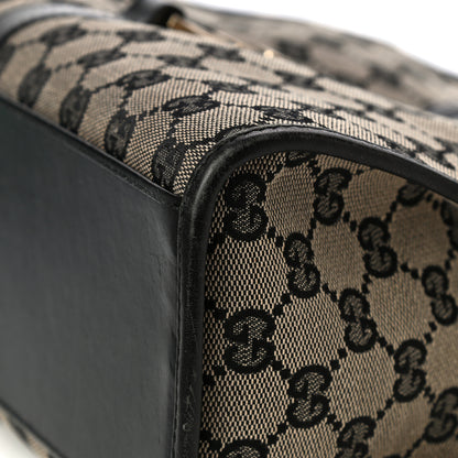 Gucci Monogram Piston Lock Shoulder Bag Black 10 of 14